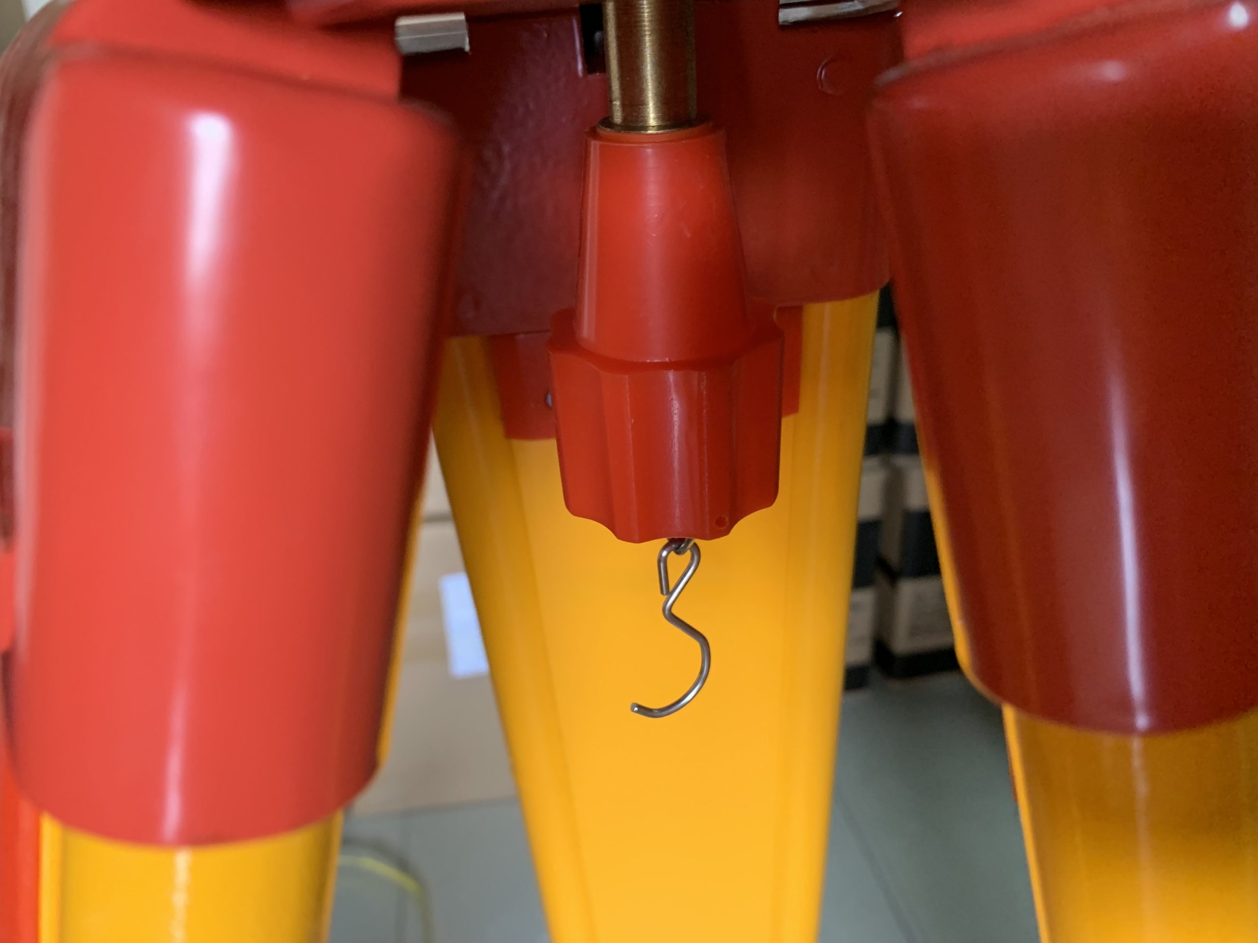 Durable Wooden tripod for Total Station, Automatic Level, GPS with Red Color - Image 4