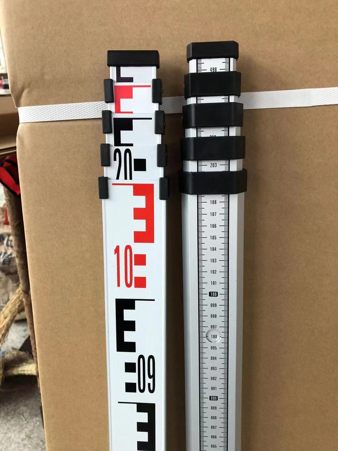 5m Telescopic Aluminium Surveying Leveling Staff With Bubble - Image 2