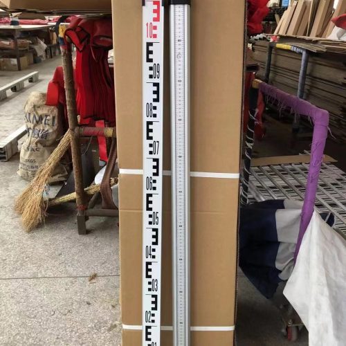 5m Telescopic Aluminium Surveying Leveling Staff With Bubble